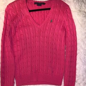 Pink V neck sweater Ralph Lauren Sport.